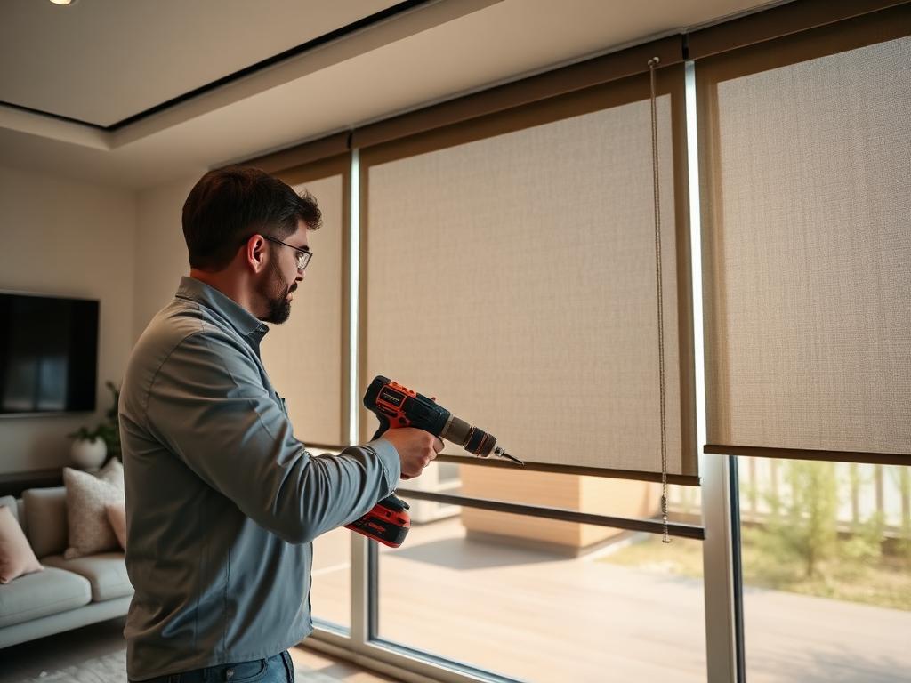 Blinds Installation in progress by Echelon Installers — professional installation crew at work