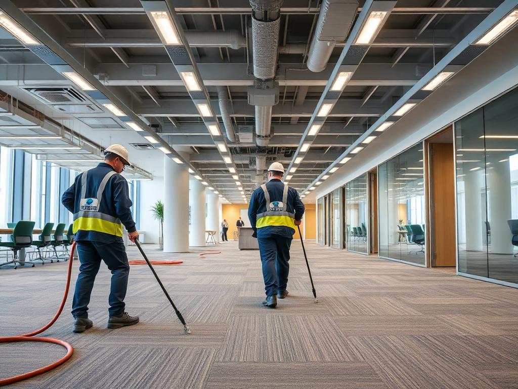 Commercial Flooring Installation in progress by Echelon Installers — professional installation crew at work
