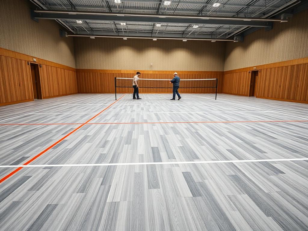 Indoor Sports Flooring Installation in progress by Echelon Installers — professional installation crew at work